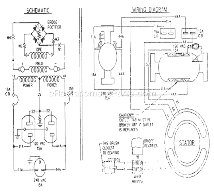 Page F Diagram and Parts List for 9218-0  Briggs and Stratton Generator